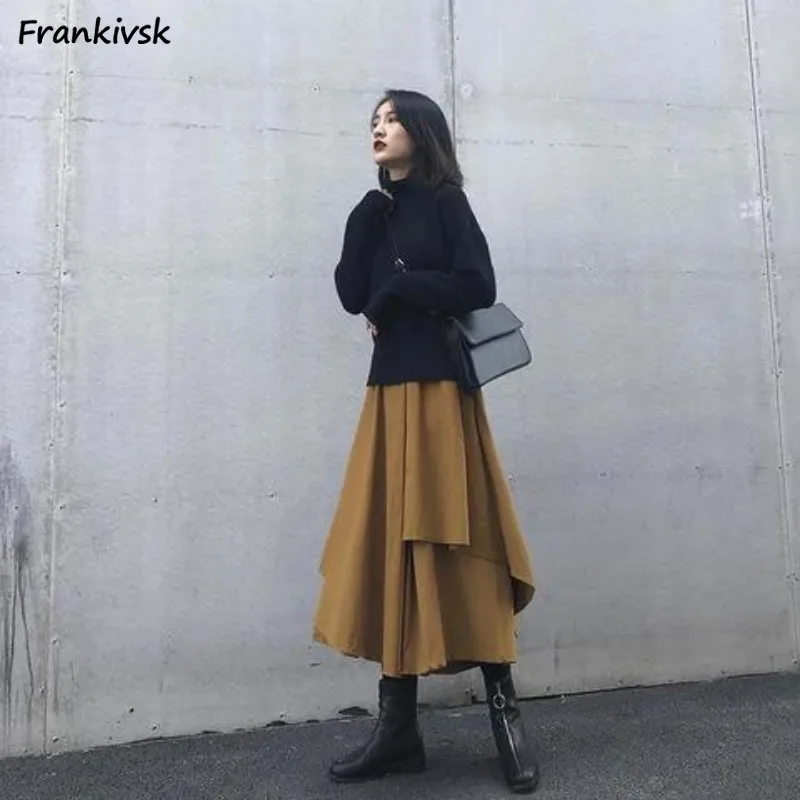 

Skirts Women Classic Daily Simple Design Fashion Casual Loose Cozy Tender Temperament Chic Korean Style Charming Streetwear Soft