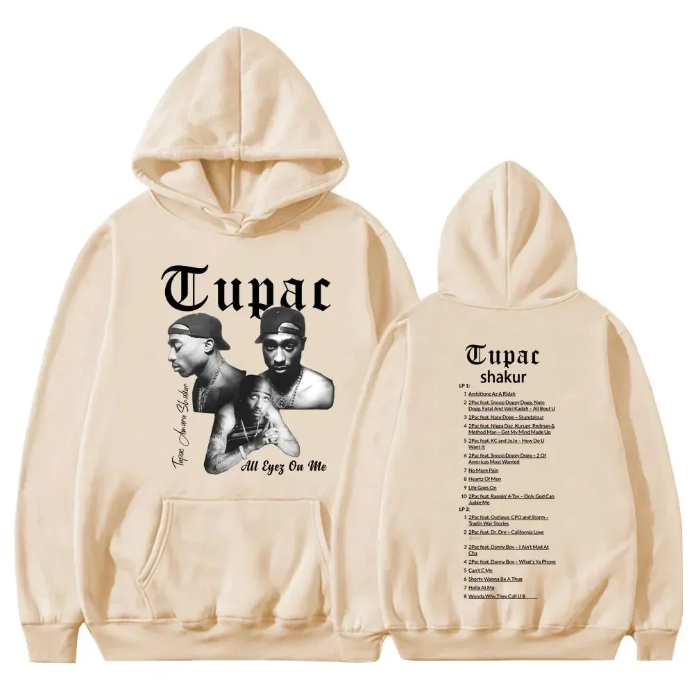 Rapper Tupac 2pac Print Hip Hop Hoodie Male Streetwear Vintage Sweatshirt Fashion Hoodies Men Women Oversized Fleece Tracksuit