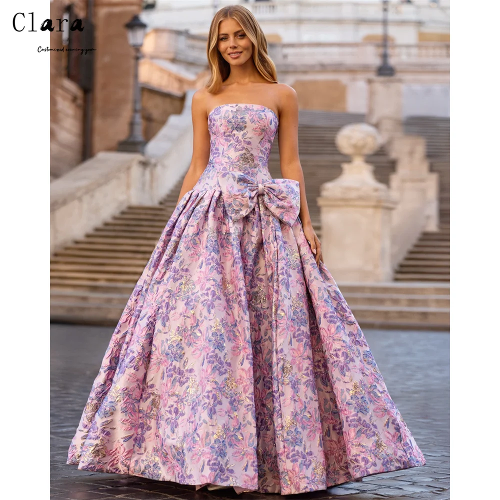 

Clara Custom A-line Flower Off-shoulder Sleeveless Elegant Party Evening Dresses 2025 Woman Luxury Evening Dress Long Prom Dress