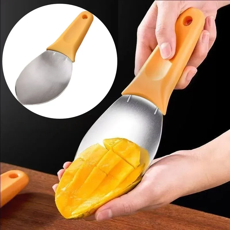 Mango Spoon Peeler Mango Peeling Dicing Cutting Knife Watermelon Peeling Separator Fruit Spoon Avocado Peeler Kitchen Tool