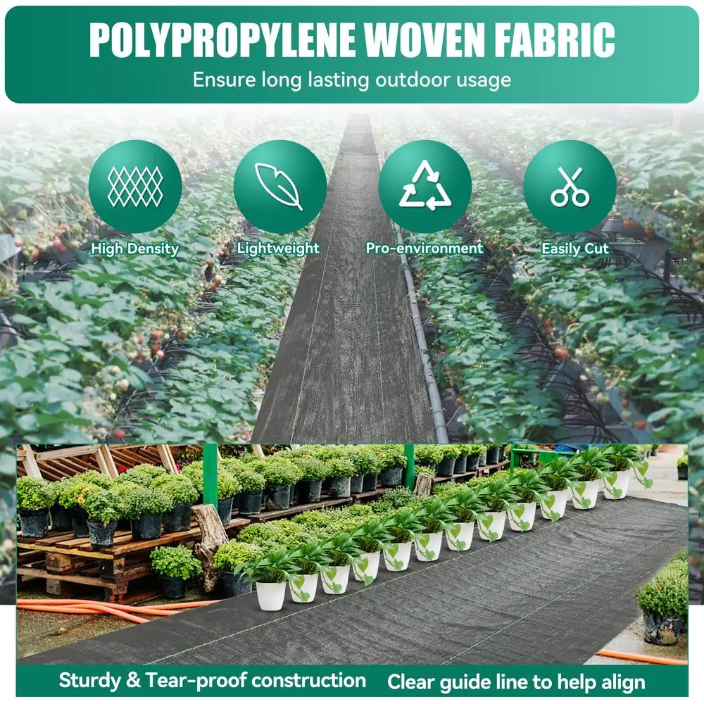 Heavy Duty Weed Barrier ภูมิทัศน์ผ้า 6FTx300FT สวน Driveway Geotextile Underlayment ดิน Superior ControlCommercial