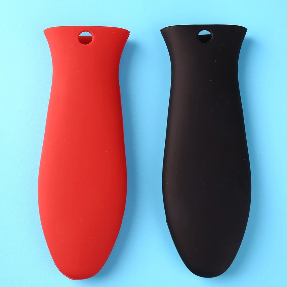 

Silicone Hot Handle Holder Red Heat Resistant 230℃ Anti Slip Grip For Keyhole Skillets 9 Inch Cookware Handles Potholder