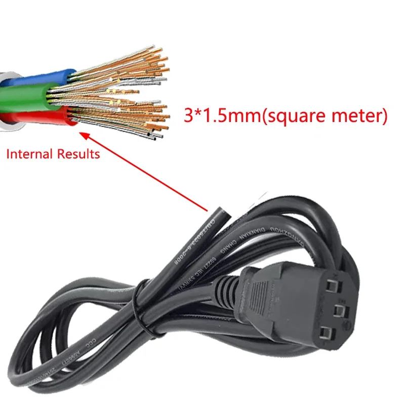 PDU power cord compatible with UK/EU/AU/Thailand/Switzerland plugs 2-meter extension cord 3 * 1.5 square meters