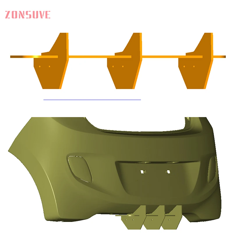 

For Hyundai I10 1.2 Pack Evidence 2014--2016 Year Rear Diffuser Bumper Lips Spoiler Splitter Body Kit Accessories