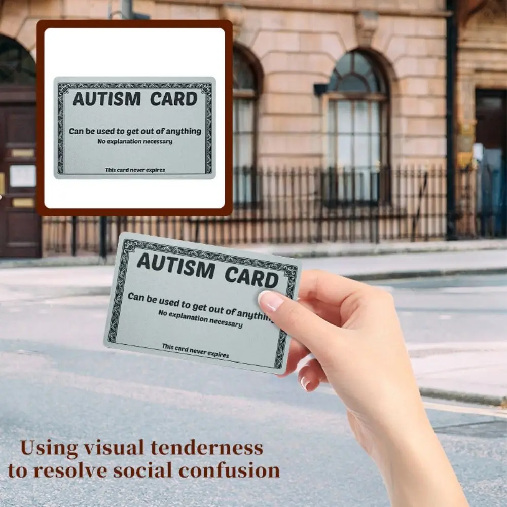 

Durable Funny Autism Excuse Card Durable Plastic Business Card Sized Autism Card PVC Material Autism Gifts For Friends