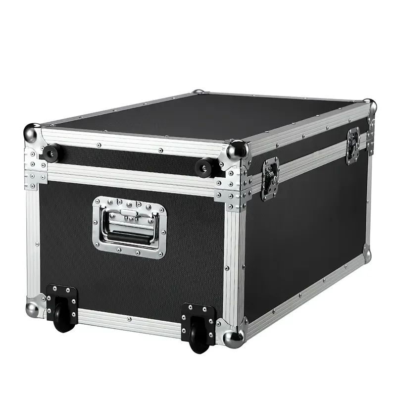 

TYI Durable Metal Hardware and Poly Wood Plate Aluminum Flight Case with Trolley and Wheels for Carrying Precision Equipment