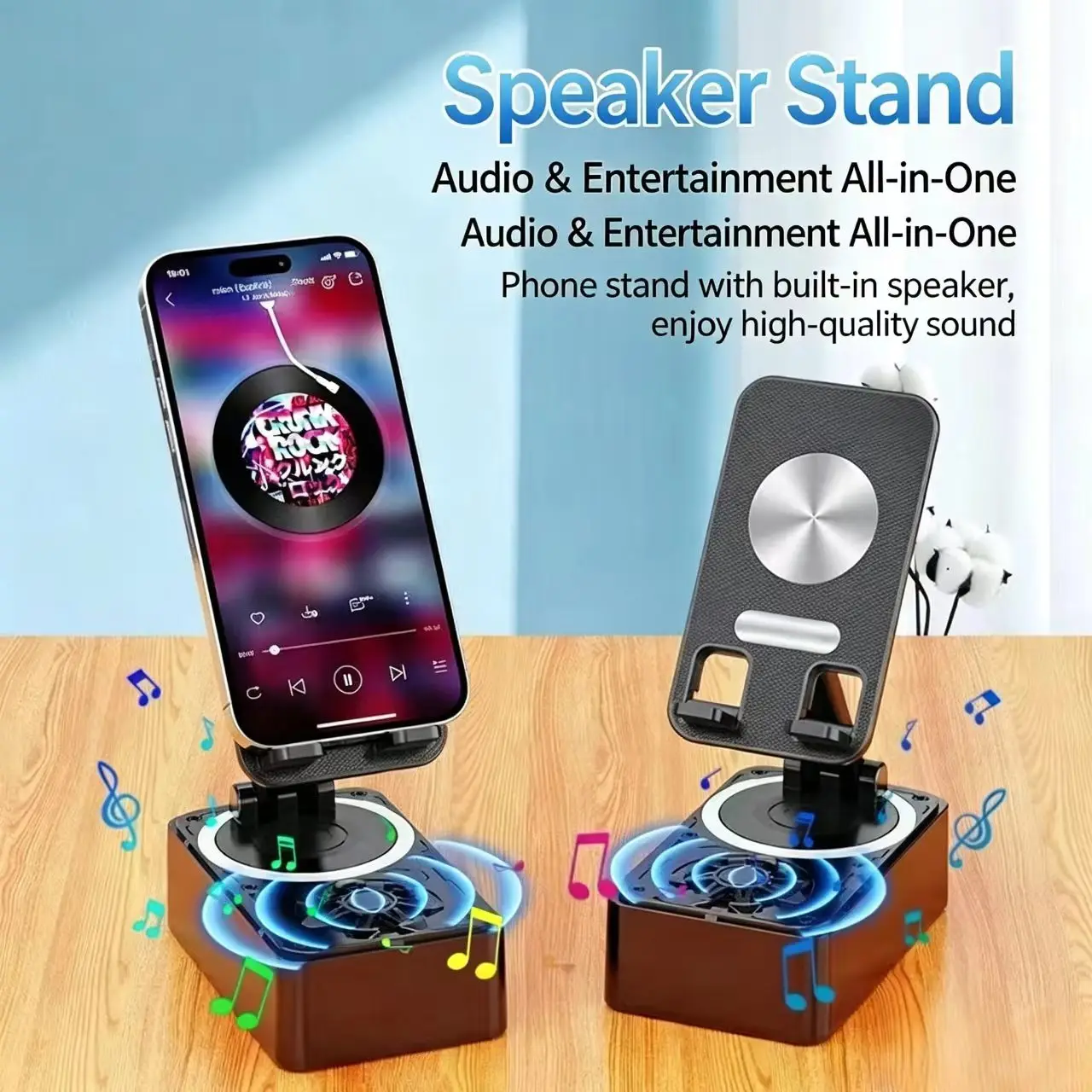Mobile Phone Holder with Bluetooth Speaker Power Bank Three in one Multifunctional Desktop Stand Live Streaming Multifunctional