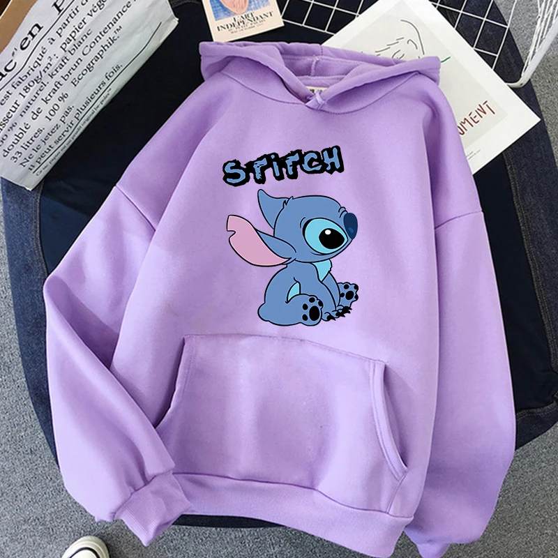 Women's Fall Clothing Disney 100th Anniversary Lilo & Stitch Women's Hoodie Fashion Street Y2k Sweatshirt Long Sleeve Pullover