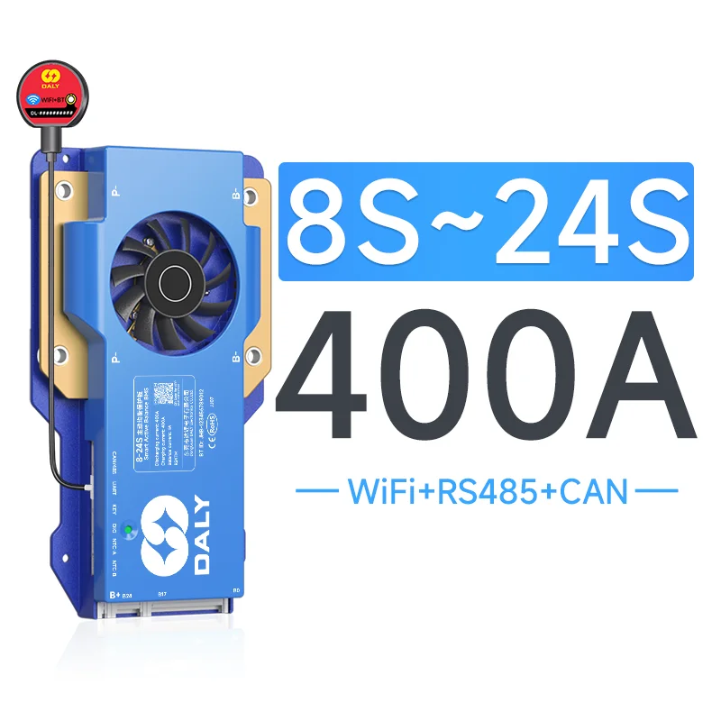 hibms DALY Smart BMS Active Balance BMS Lifepo4 3S 4S 12V 8S 24V 16S 48V 100A 150A 250A 3,2V Li-Ion 3,7V LTO Batterie RS485 CANBUS WiFi 7