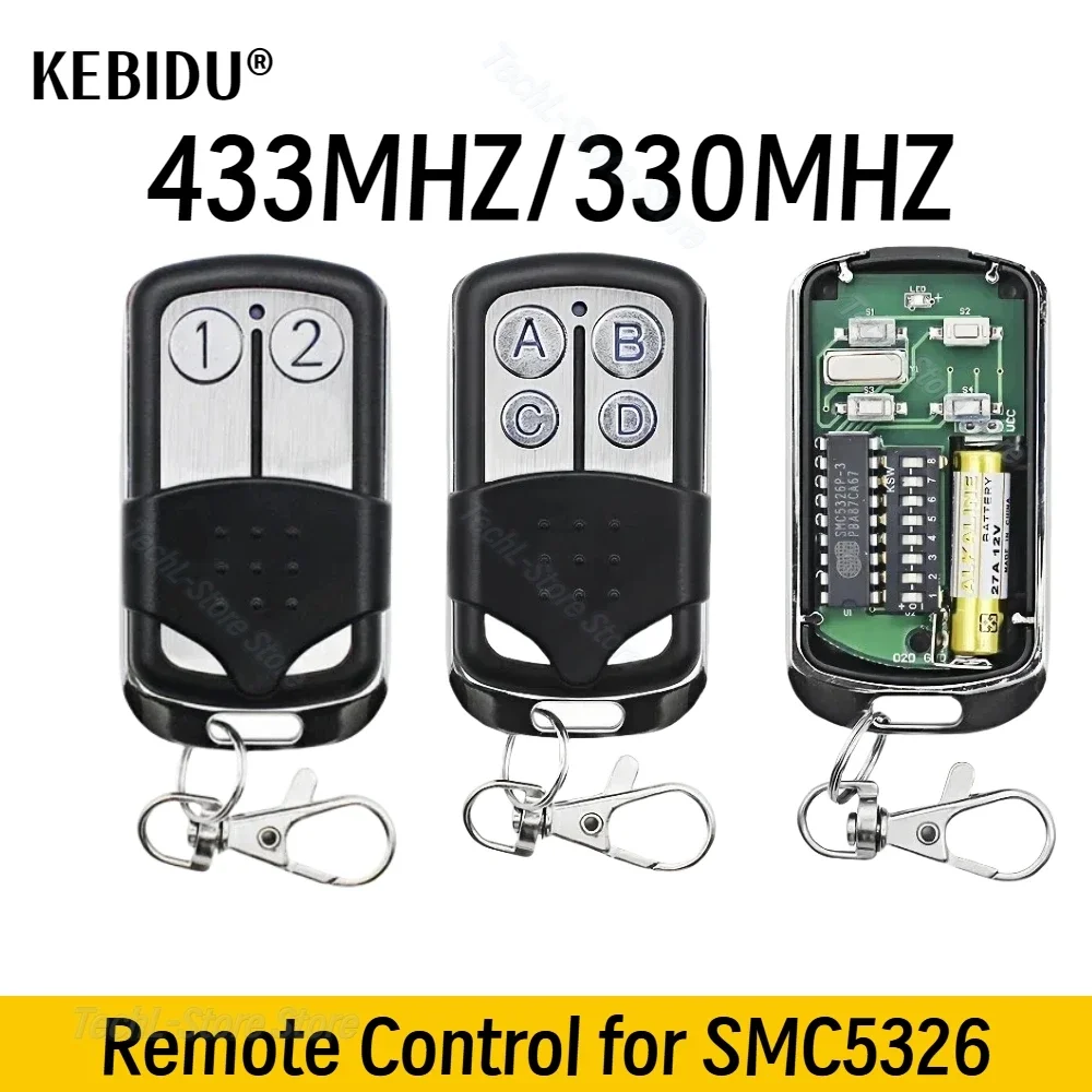 433MHz 330mhz Metal Push Button Remote Control RF Wireless Duplicator For SMC5326 8 Dip Switch Auto Copy Alarm System Universal