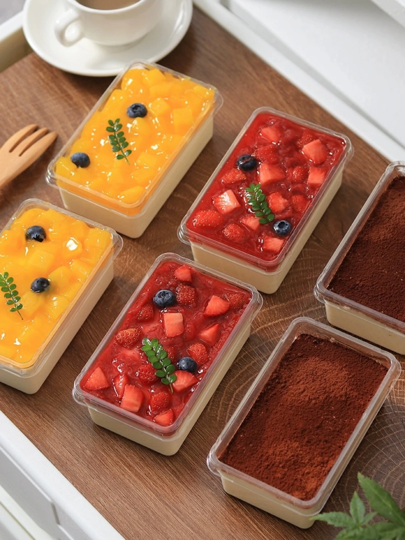 5pcs, dessert packaging box baking container tiramisu mousse cake box