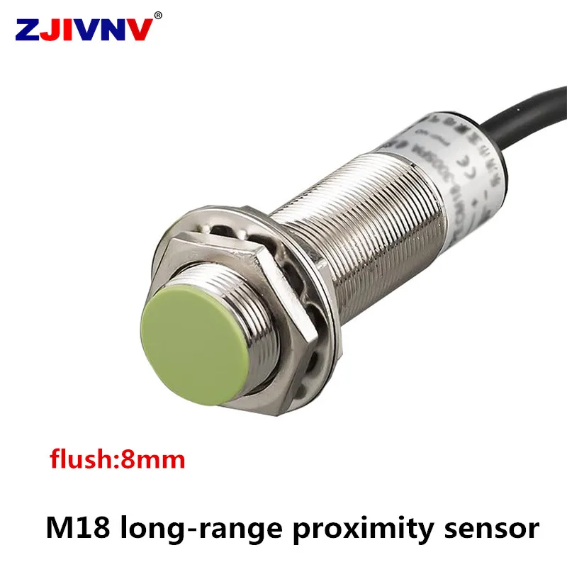 5pcs/lot M18 Long-Distance Compact Volume Proximity Switch NPN PNP Non-flush/Flush NO/NC 3 Wires Detection Distance 8mm/16mm