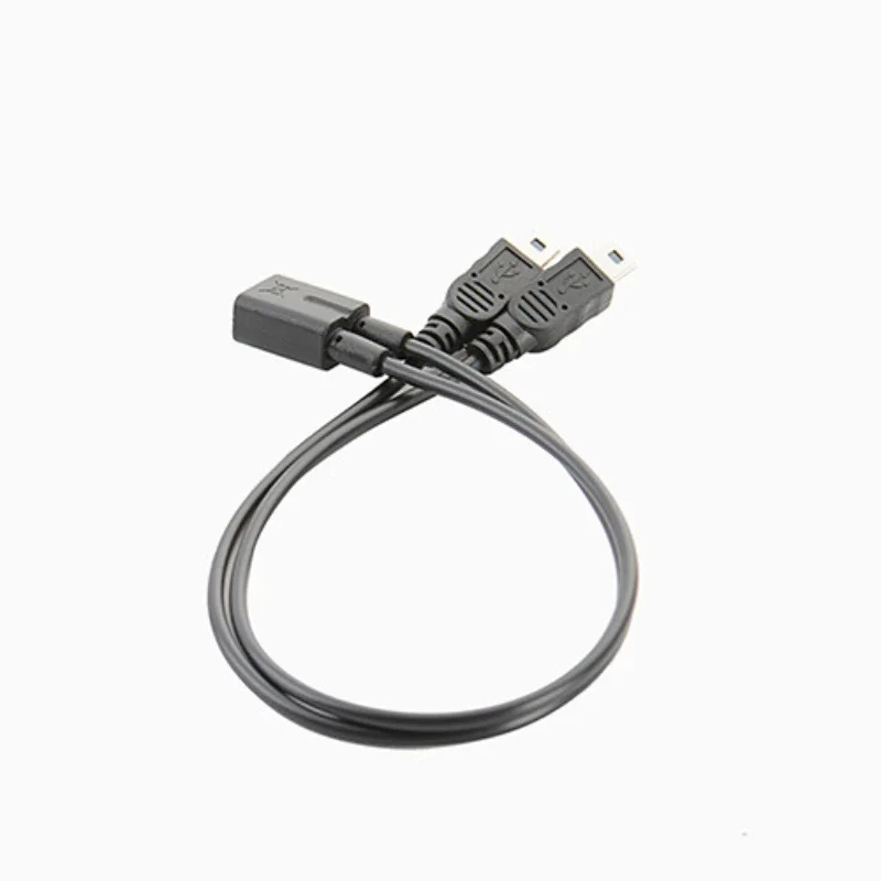 Mini USB 5Pin Female To Mini Usb 5pin Male + Micro USB Male Y Splitter 1 To 2 Converter Charging Cable 30CM