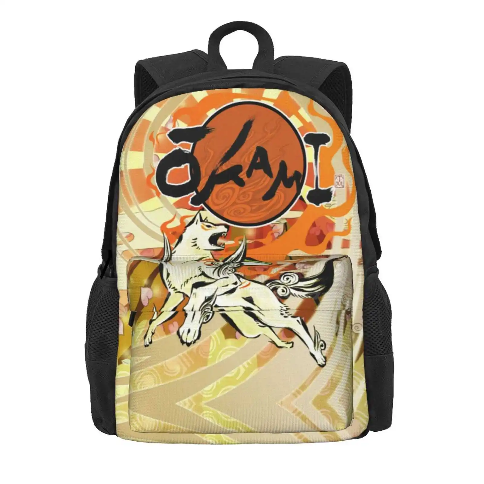 Okami vendita calda zainetto zaino borse moda videogiochi Okami Hd 2 Wii giapponese Okamiden Amaterasu Sumi E Anime Gaming