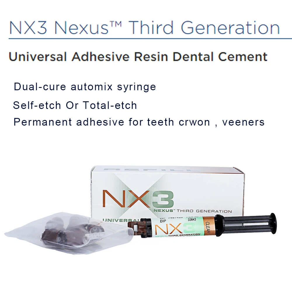 Kerr Dental NX3 Nexus Third Generation Universal Resin Cement Permanent Adhesive For Teeth Crowns And Bridge Veneers Dentistry