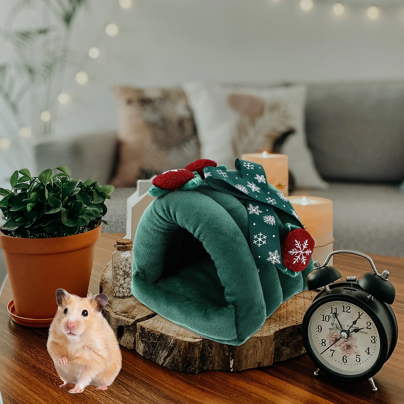 

1pc Warm Cotton Nest For Small Pets Cozy Hamster Bed Winter Pet Sleeping Hideout Cage Furnishing Pet Warm Cave