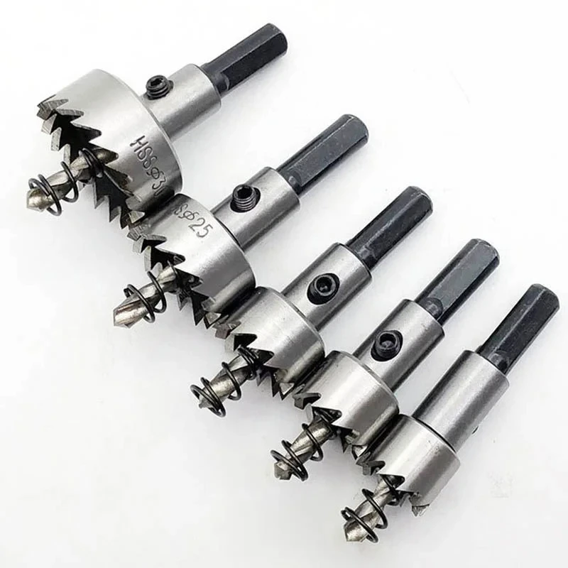 5Pcs Hole Saw Set High-Speed Steel Titanium Coated Hole Saw Cutter 16-30mm Drill Bit For Wood Metal Alloy Cutting Tools