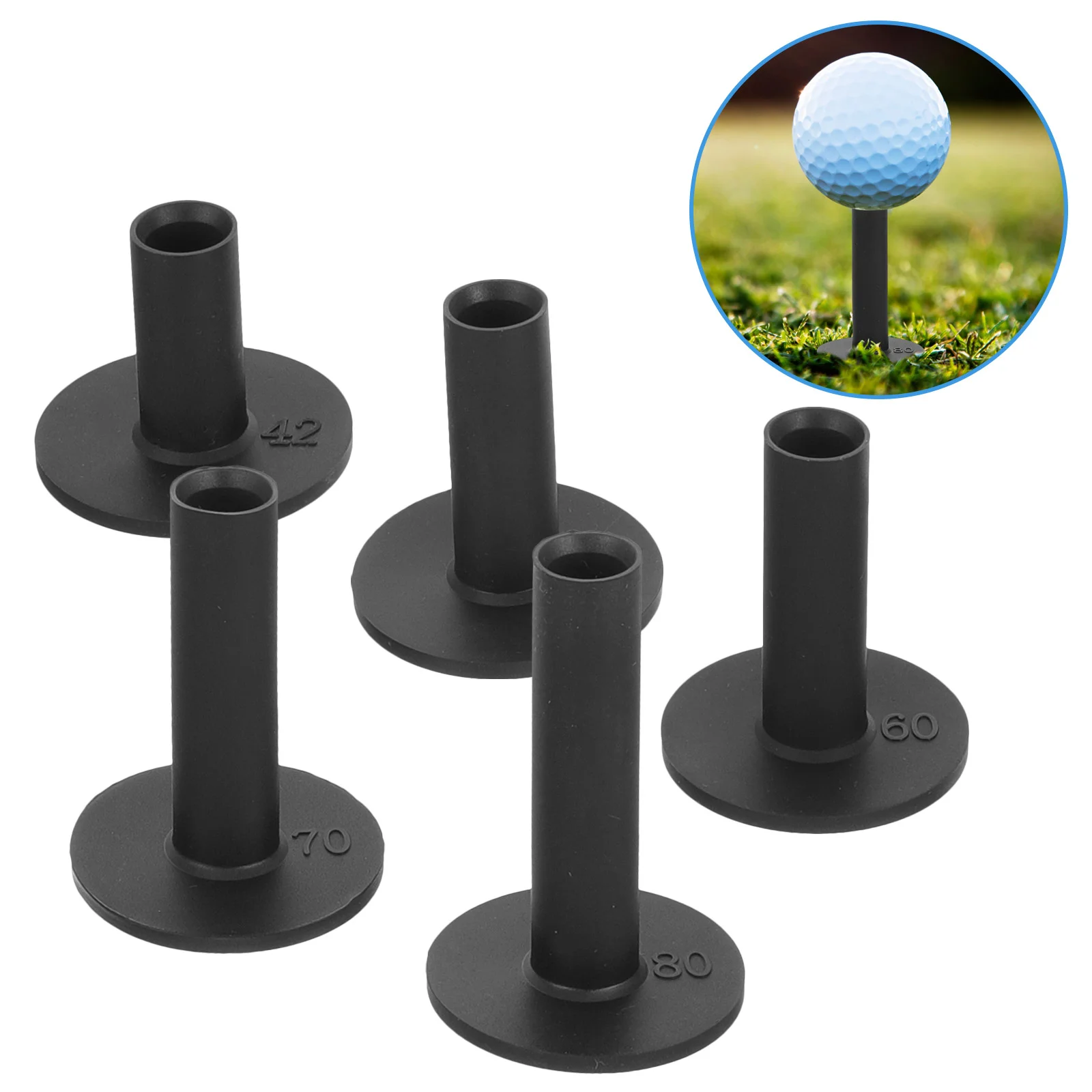 5 uds. De pines de Golf, camisetas de campo de conducción, soporte para pelotas de Golf, soportes flexibles dedicados, Gel de sílice