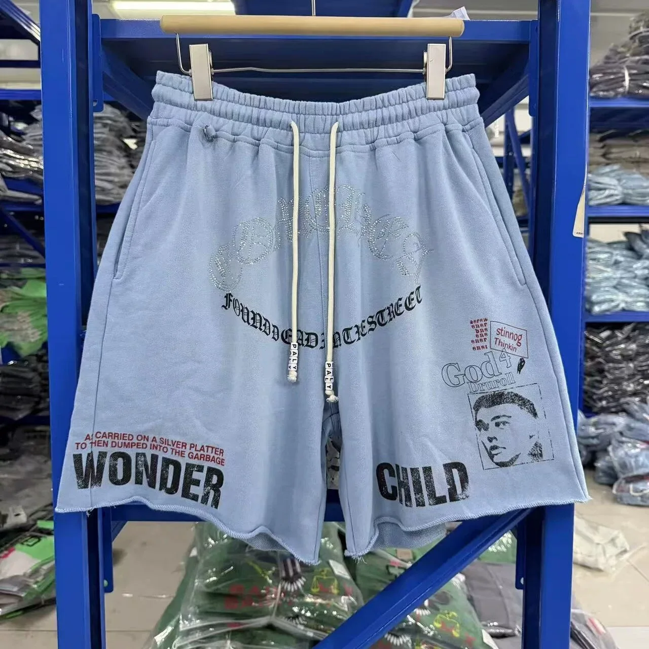 Paly American Style Printed Casual Street Five-Point Pants Loose Belted Trendy Shorts for Men And Women Summer Shorts