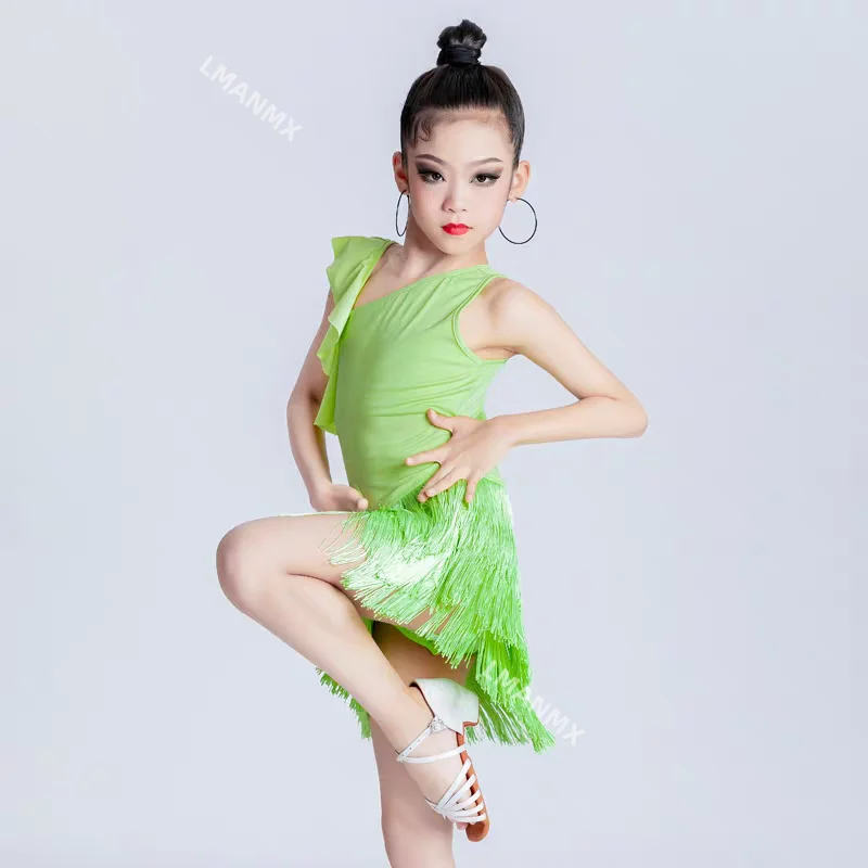 Latin dance training clothes for girls professional dance performance clothes New style children's backless black and white