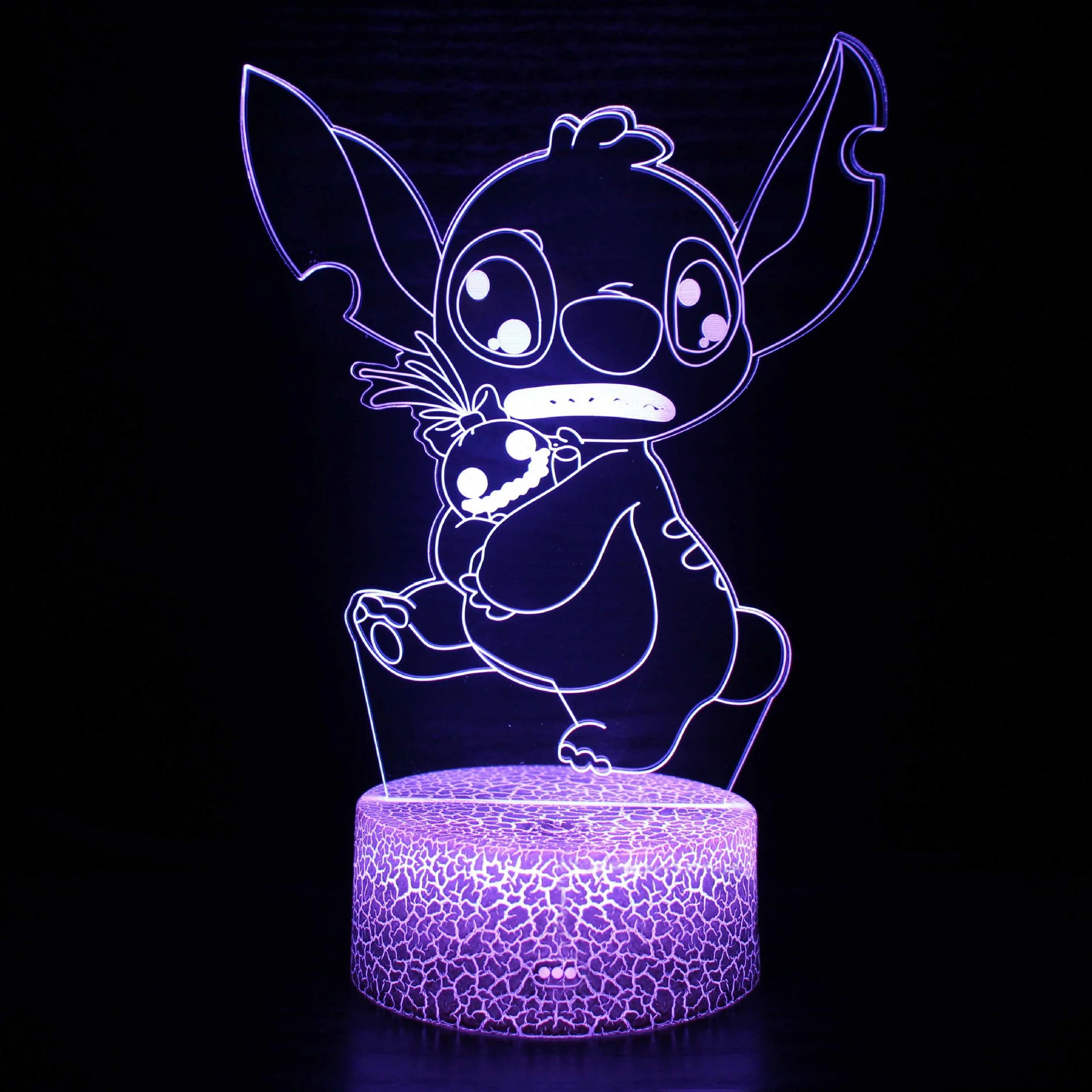 جديد ثلاثية الأبعاد ضوء الليل غرزة ليلو أنيمي 16 ألوان تغيير USB شحن ميناء غرفة نوم زينة عيد ميلاد هدية عيد الحب #3