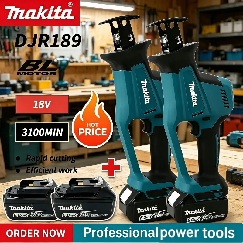 

Makita DJR189 Brushless Rechargeable Wood Metal Cutting Saw Cordless Electric Reciprocating Saw Portable Saw 18V Power Tool