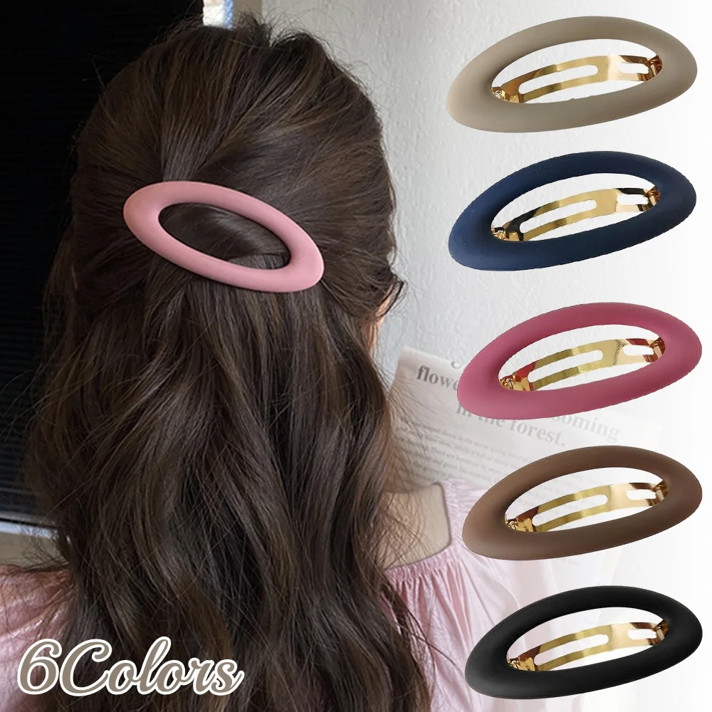 Large Oval Hair Claw For Women Simple Geometric Solid Color Hair Clip Girls Non-Slip Ponytail Holder Hair Accessories