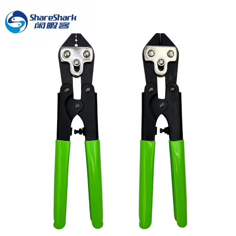 8in Bolt Cutter Rubber Non-Slip Handles Carbon Steel Wire Cutter Wire Rope Crimping Sleeves Tool Fishing Crimping Fishing Pliers