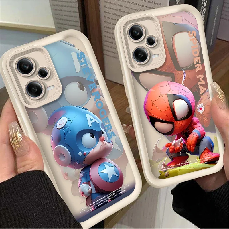 Marvel Spider Man Steve Rogers Case for Xiaomi Redmi Note 13 12 11 Pro Plus 4G 5G 12S 11S 10S 10 9 9S 8 12C 13C A3 Soft Cover