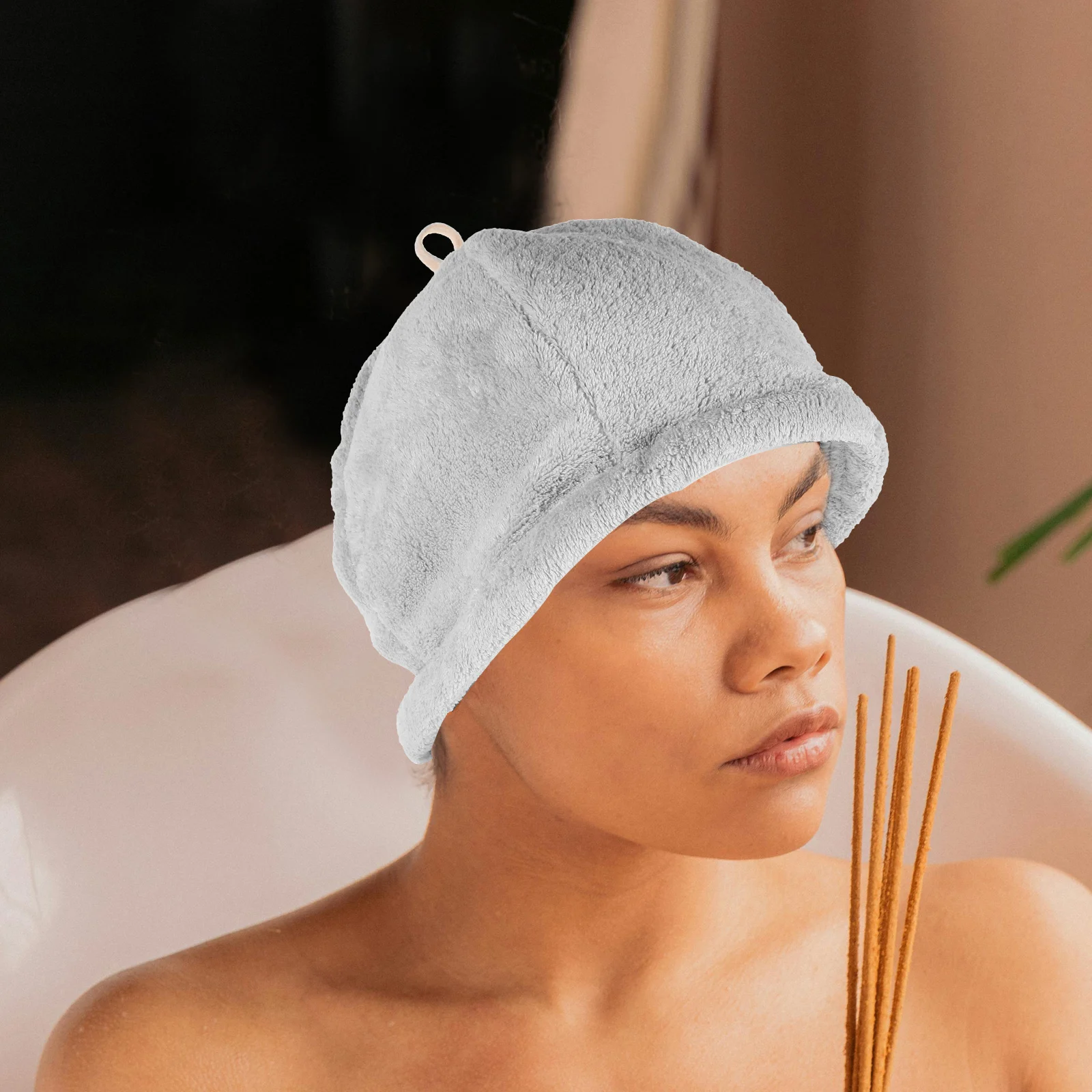 Cappello da pescatore Cappelli a secchiello per donna Doccia Sauna Mantieni caldo le donne Forniture da bagno in pile di corallo Miss Supply