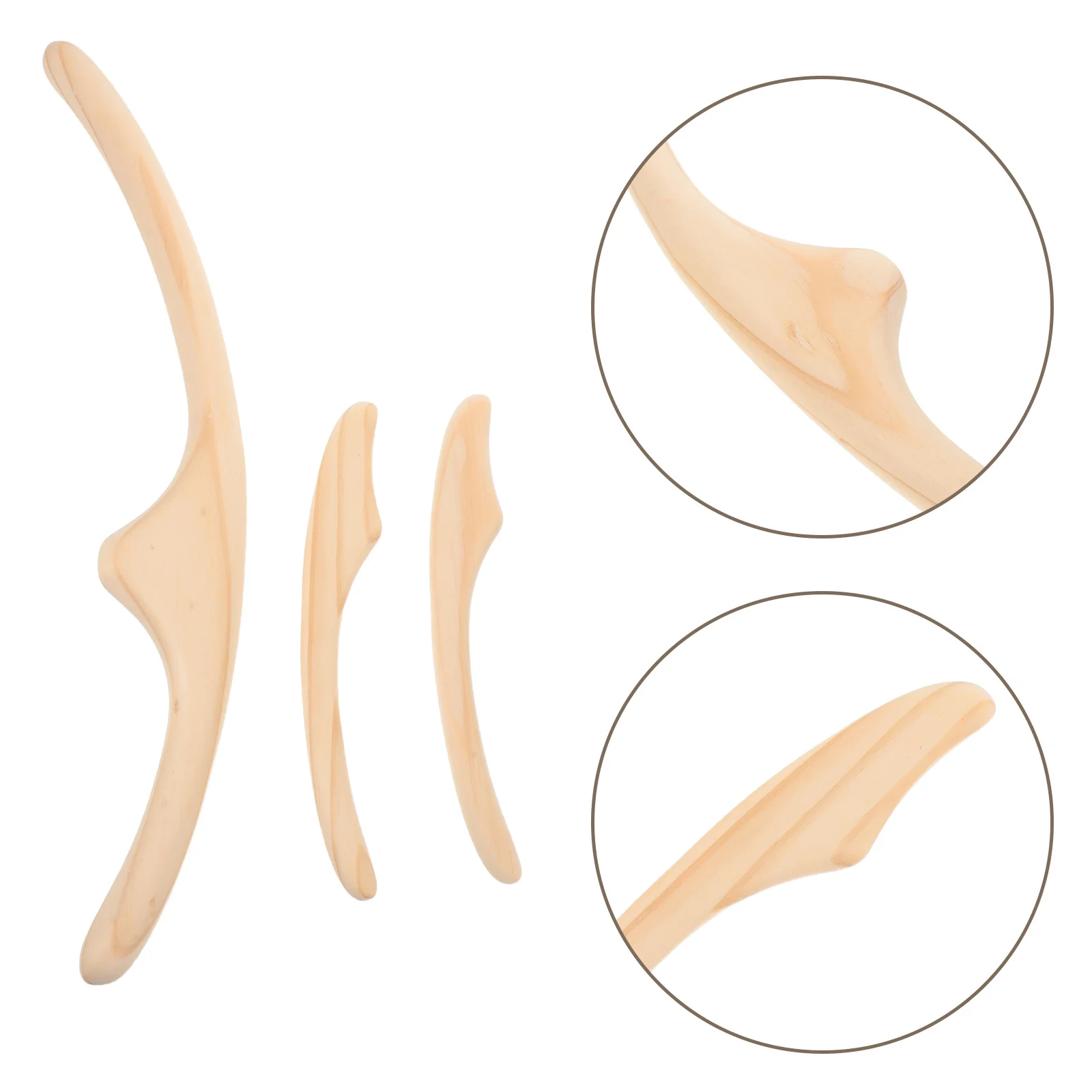 

3Pcs Wooden Massage Stick for Gua Sha Therapy - Body Face Acupoint Pressure Tool for Fatigue Relief Home Professional Use