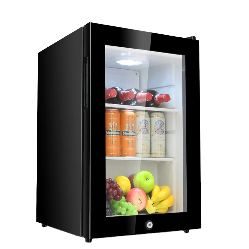 Small Household Freezer Commercial Vertical Transparent Glass Door Beverage Display Cabinet Fresh Cabinet Mini Fridge Home