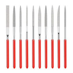 10Pcs Diamond Needle File Set 3x140mm Mini Needle File Kit For Stone Glass Metal Carving Craft Hand Tools Needle File Set