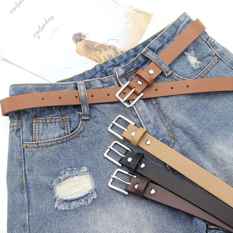 

Fashion Versatile Thin Belt Ladies, Student Jeans Black Trim