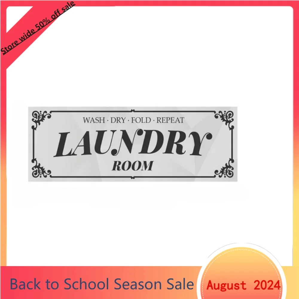 

Laundry Room Rug: 17"X48" Laundry Room Decor and Accessories Non-Slip Light Grey Runner Rug Machine Washable Design Laundry Mat