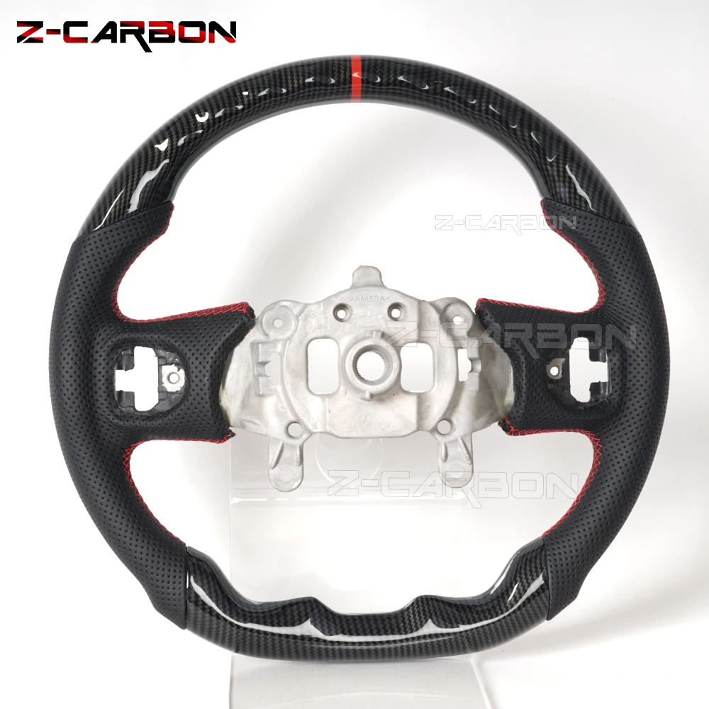 Carbon Fiber Steering Wheel Hydro Print For Jeep Wrangler JL Sport Flat Steering Wheel Perforated 2018 2019 2020 2021 2022 2023