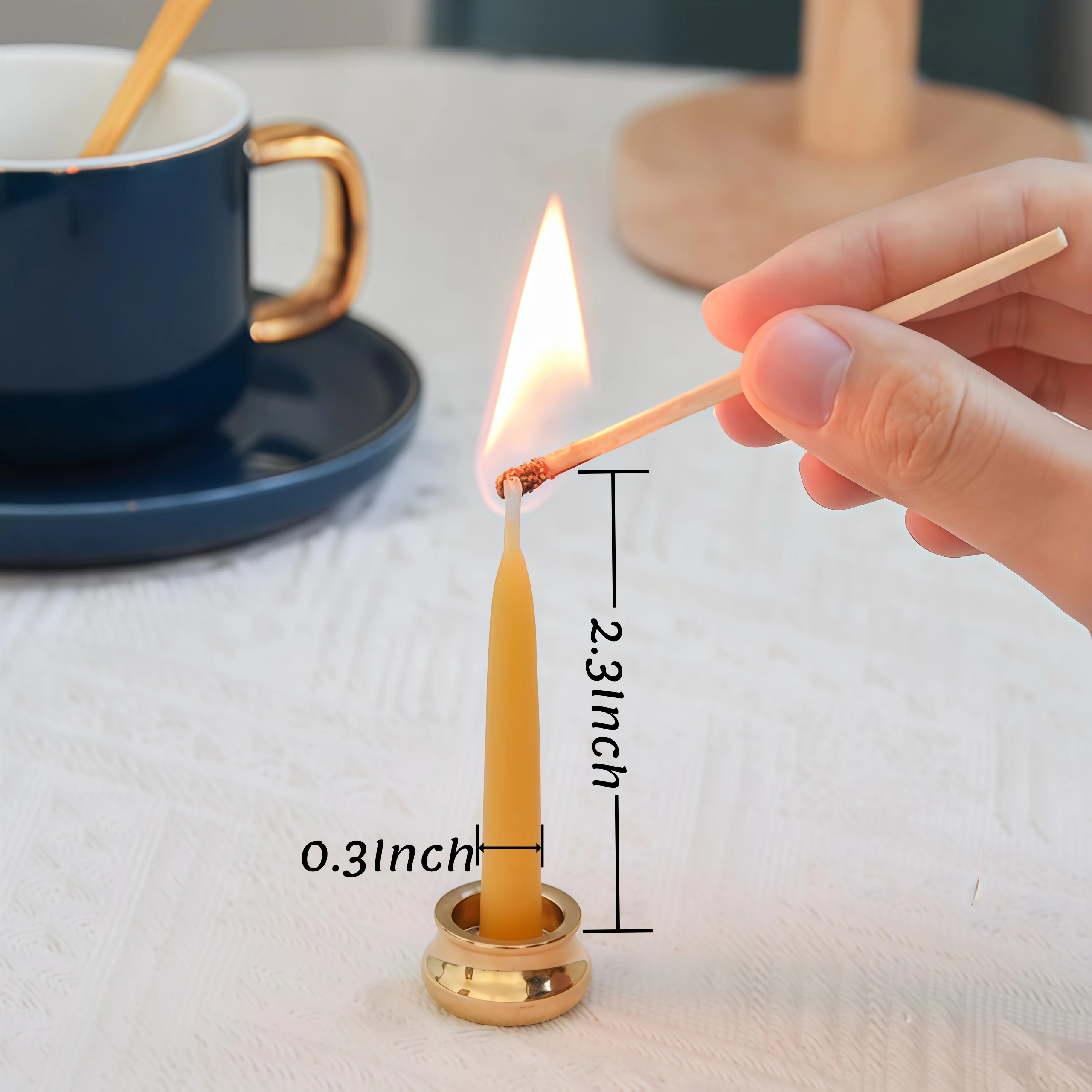24/48/96PCS Mini Beeswax Taper Candles 2.3inch Smokeless Wax Candle for Party Dating Home Birthday Dinner Table Decoration