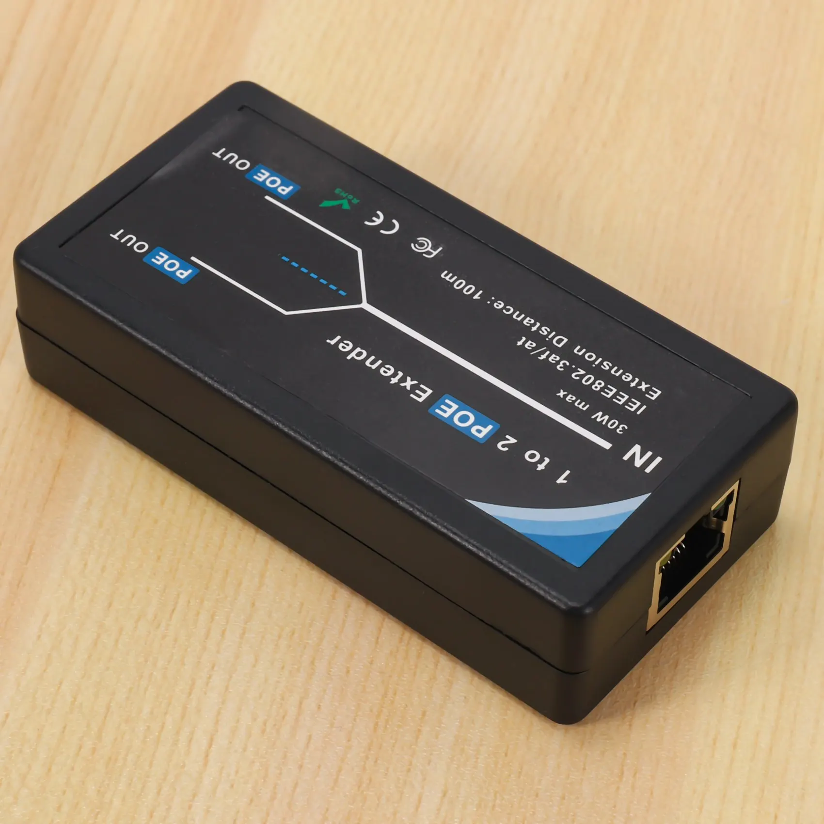 

Удлинитель POE A01K-2 на 2 порта, 10/100 Мбит/с, со стандартом IEEE 802.3af, вход/выход для IP-камер, расширение диапазона POE до 100 метров