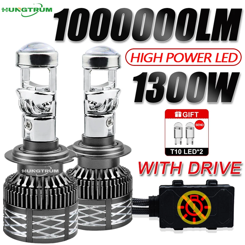 H7 H4 H11 LED Projector Lens Headlight H8 9005 9006 HB3 HB4 Car Bulb 6000K Canbus Turbo High Power Mini Auto/Moto Lamp Fog Light