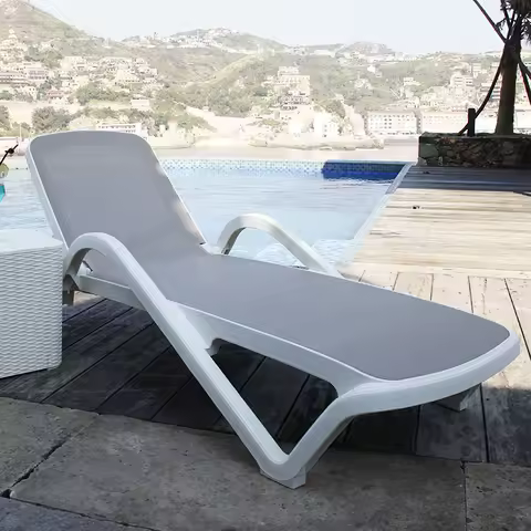 Beach Set Outdoor Plastic Deck Chairs,chaise Lounge Modern Outdoor Large Sun Chair, Leisure Beach Chair Sofa.