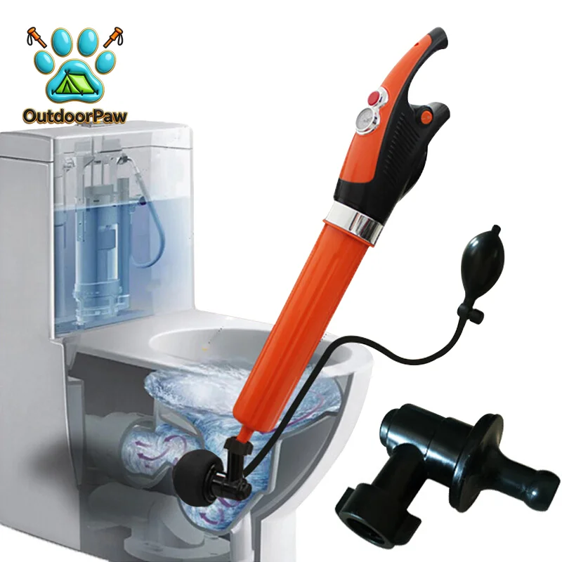 Toilet plunger electric sewer pipe blockage dredge tool one gun pass high pressure gas machine household cleaning tool mx7031432