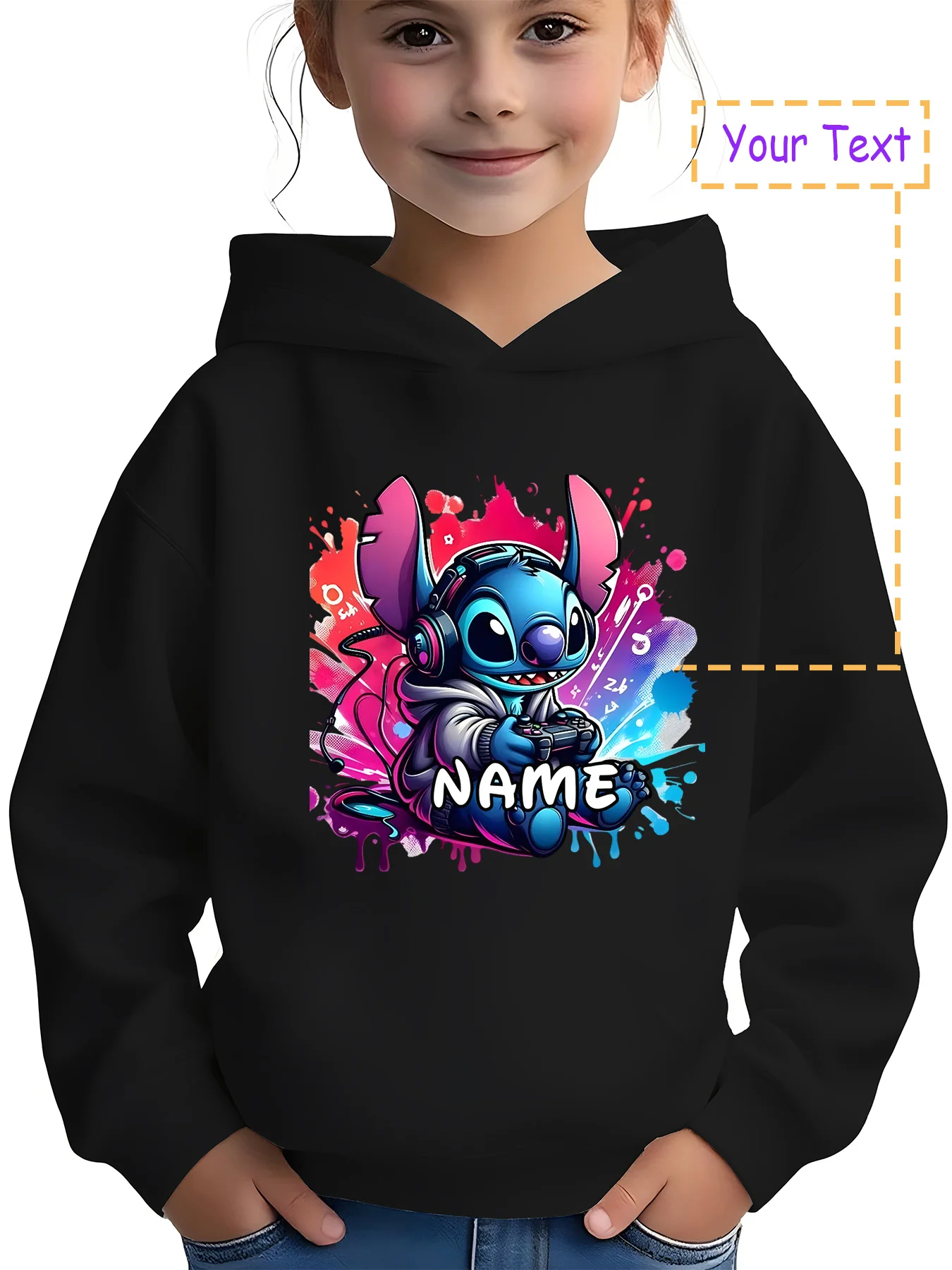 

MINISO Trendy Mickey Hoodie - Colorful pop style Mickey, a must-have for fashionable street and campus wear, custom name, create