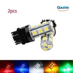 2pcs 3157 P27/7W T25 T-25 DC12V 18 SMD 5050 LED Bulb Car Reverse Turn Signal Brake Tail Lamp Light 3156 1156 1157 7740 7743 Car