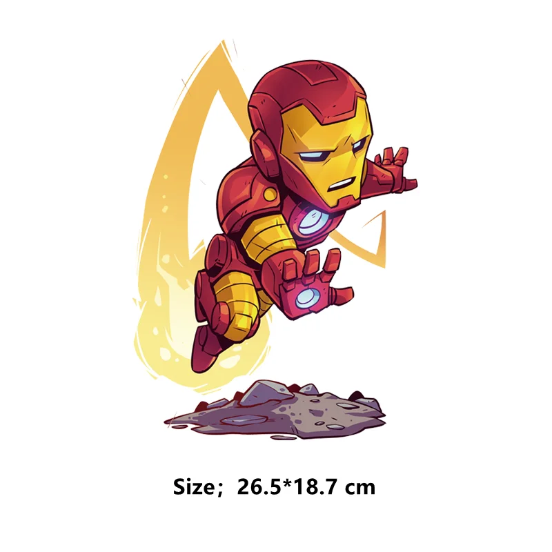 Marvel Heroes Iron Man custom patches DIY children Stickers on clothes Iron-on transfers for clothing