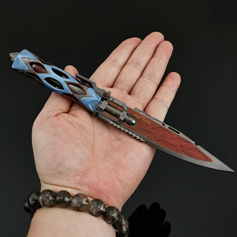 Couteaux tactiques à cavité périphérique de jeu de rupture d'arène 22cm, jouet artisanal entièrement en métal, modèle d'armes, cadeau pour garçon, ornement, accessoire de Cosplay