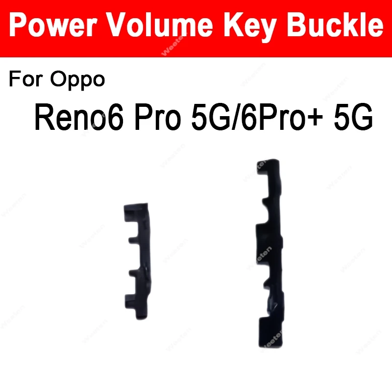 Power Volume Buckle For Oppo Reno 5 Pro Reno 6 Reno 6 Pro 5G Side Button Clip Rubber Fingerprint Side Key Bracket Replacement
