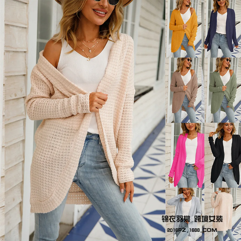 

2026 Spring New Women's Cardigan Irregular Knitted Sweater Hollow Knitted Sweater Coat