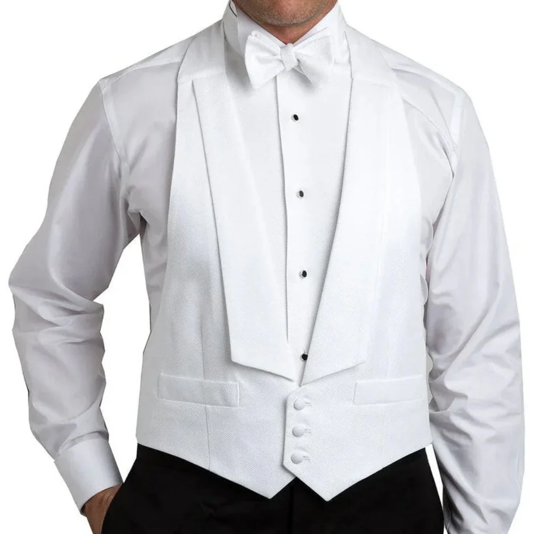 

White Men Vest Solid With Lapel Single Button Work Office Daily Men Suit Vest Waistcoat For Wedding Party Banquet Prom Business