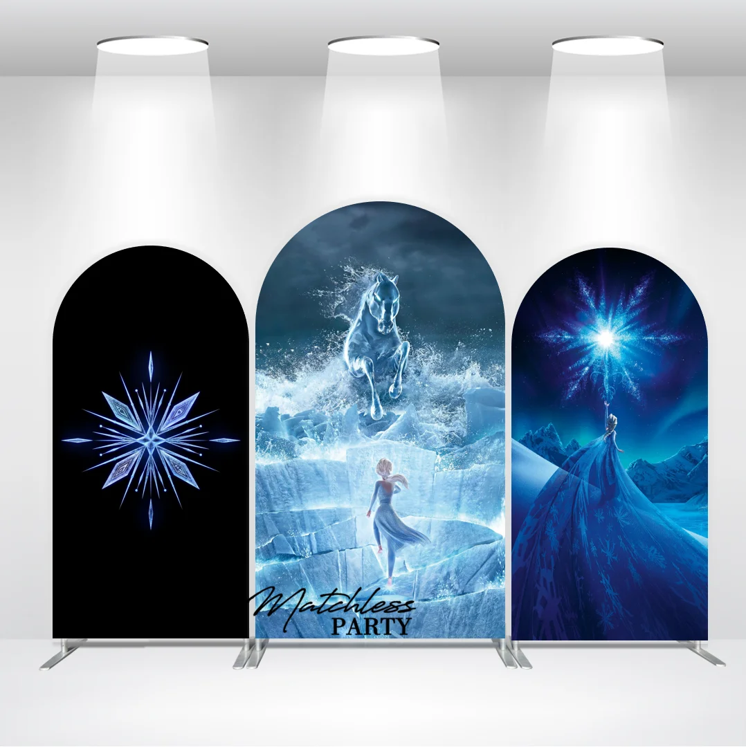 

Frozen Castle Snowflakes Birthday Baby Shower Arch Backdrop Cloth Cover