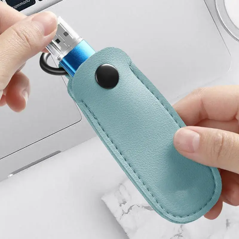 

Чехол для хранения USB-накопителя из искусственной кожи, USB-брелок для ключей, чехол для хранения, цифровые аксессуары для USB-накопителя, ручка